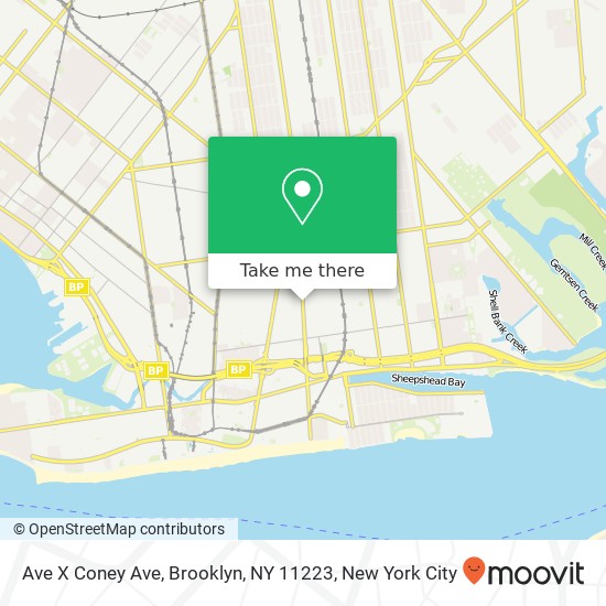 Mapa de Ave X Coney Ave, Brooklyn, NY 11223