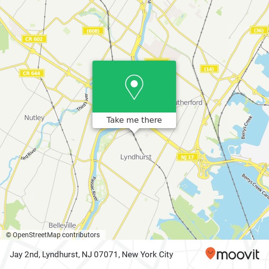 Mapa de Jay 2nd, Lyndhurst, NJ 07071