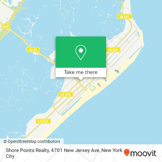 Mapa de Shore Points Realty, 4701 New Jersey Ave
