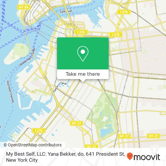 Mapa de My Best Self, LLC: Yana Bekker, do, 641 President St