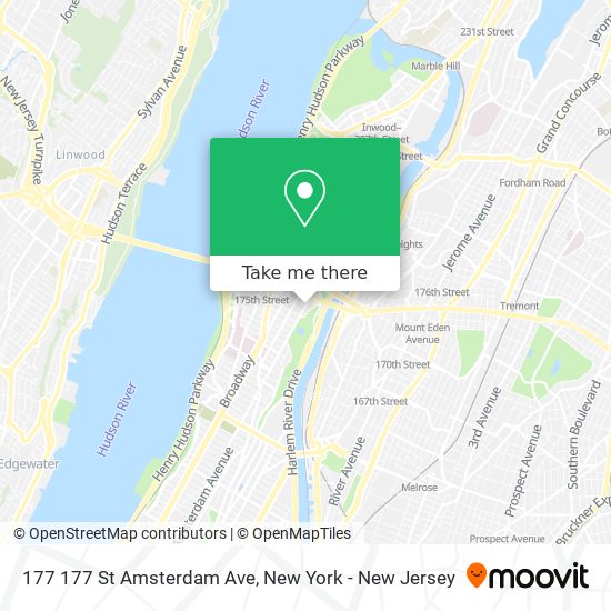 Mapa de 177 177 St Amsterdam Ave