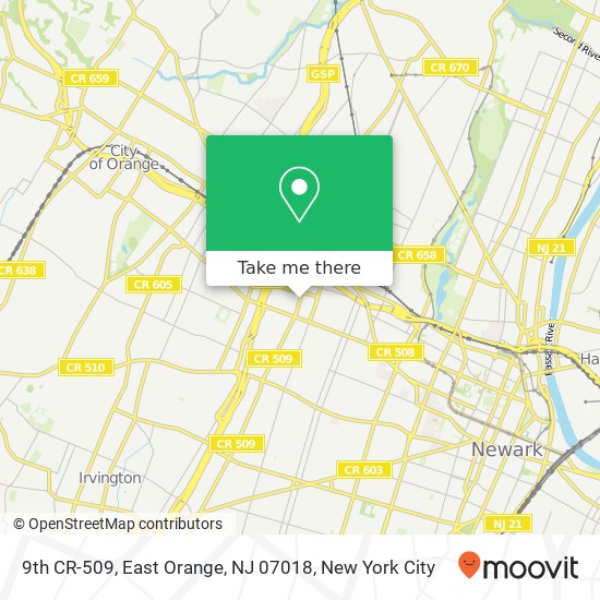 9th CR-509, East Orange, NJ 07018 map