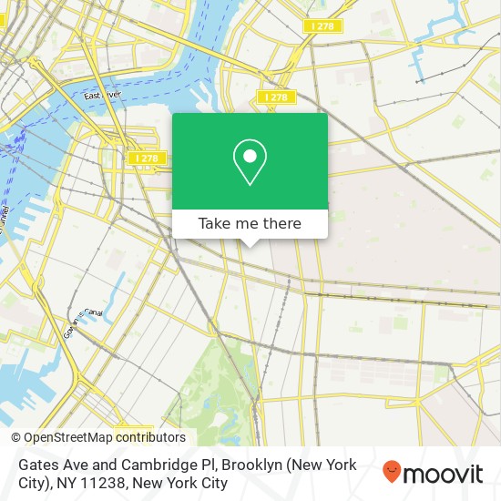 Gates Ave and Cambridge Pl, Brooklyn (New York City), NY 11238 map