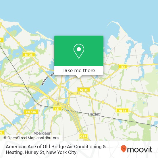Mapa de American Ace of Old Bridge Air Conditioning & Heating, Hurley St