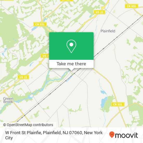 Mapa de W Front St Plainfie, Plainfield, NJ 07060