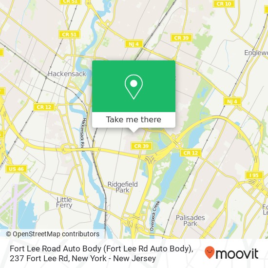 Mapa de Fort Lee Road Auto Body (Fort Lee Rd Auto Body), 237 Fort Lee Rd