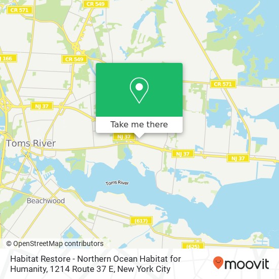 Mapa de Habitat Restore - Northern Ocean Habitat for Humanity, 1214 Route 37 E