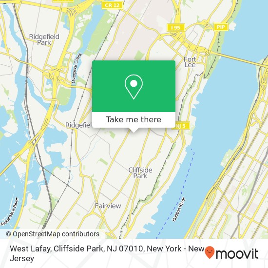 Mapa de West Lafay, Cliffside Park, NJ 07010