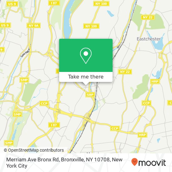 Mapa de Merriam Ave Bronx Rd, Bronxville, NY 10708