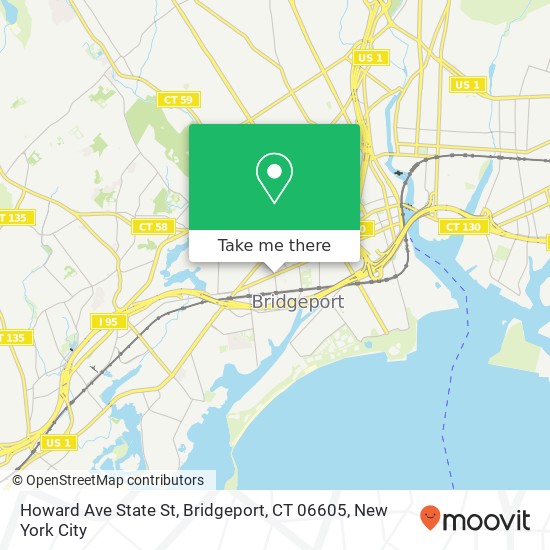 Mapa de Howard Ave State St, Bridgeport, CT 06605