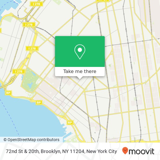 Mapa de 72nd St & 20th, Brooklyn, NY 11204