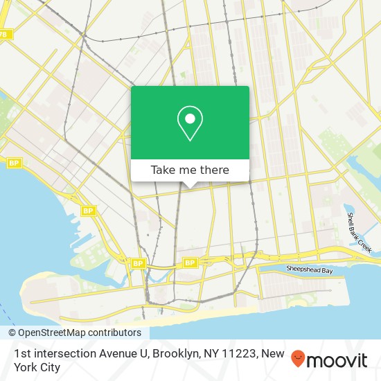 1st intersection Avenue U, Brooklyn, NY 11223 map