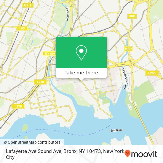 Lafayette Ave Sound Ave, Bronx, NY 10473 map