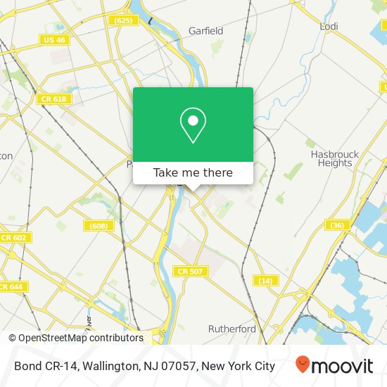 Mapa de Bond CR-14, Wallington, NJ 07057