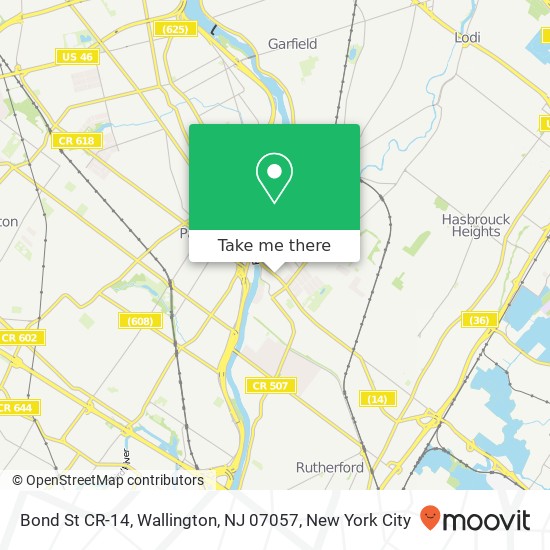 Mapa de Bond St CR-14, Wallington, NJ 07057