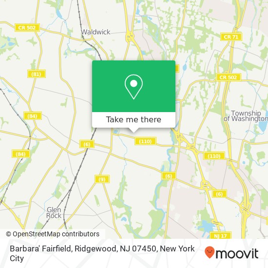 Mapa de Barbara' Fairfield, Ridgewood, NJ 07450
