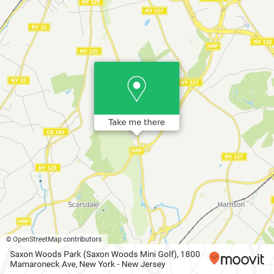 Mapa de Saxon Woods Park (Saxon Woods Mini Golf), 1800 Mamaroneck Ave