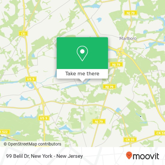 Mapa de 99 Belil Dr, Marlboro, NJ 07746