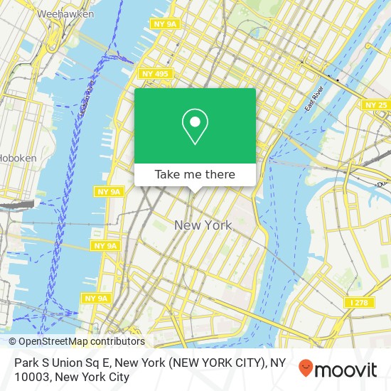 Park S Union Sq E, New York (NEW YORK CITY), NY 10003 map