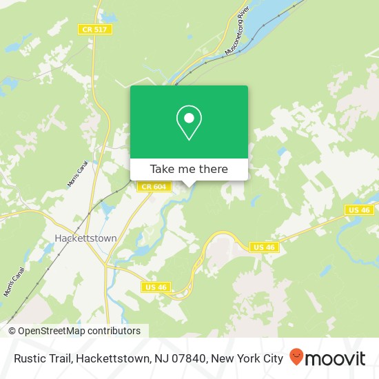 Mapa de Rustic Trail, Hackettstown, NJ 07840