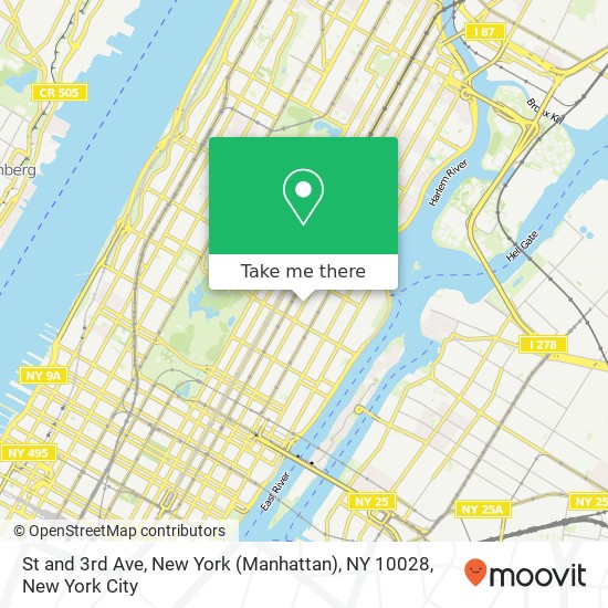 Mapa de St and 3rd Ave, New York (Manhattan), NY 10028