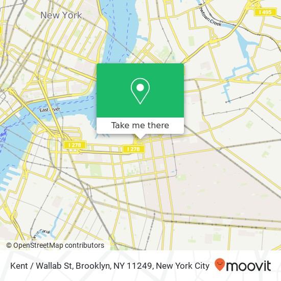 Mapa de Kent / Wallab St, Brooklyn, NY 11249