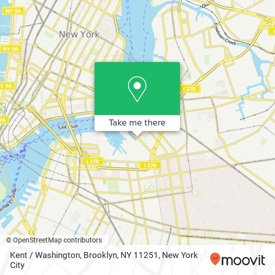 Mapa de Kent / Washington, Brooklyn, NY 11251