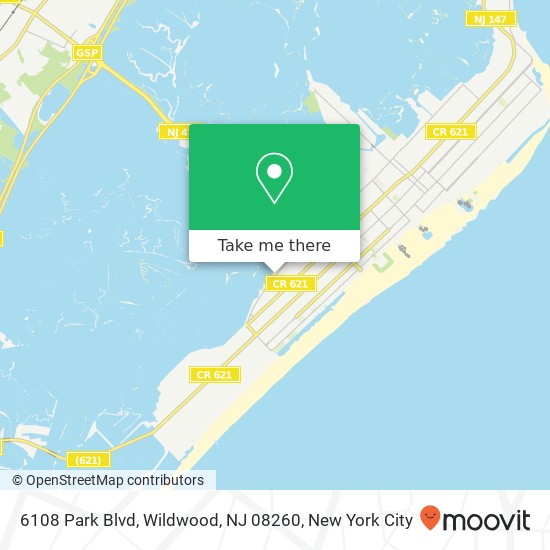Mapa de 6108 Park Blvd, Wildwood, NJ 08260