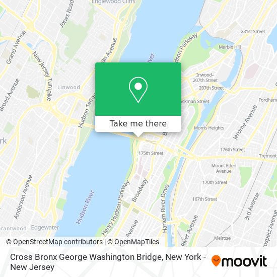 Cross Bronx George Washington Bridge map