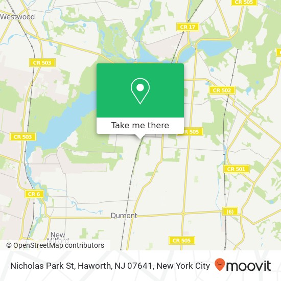 Mapa de Nicholas Park St, Haworth, NJ 07641