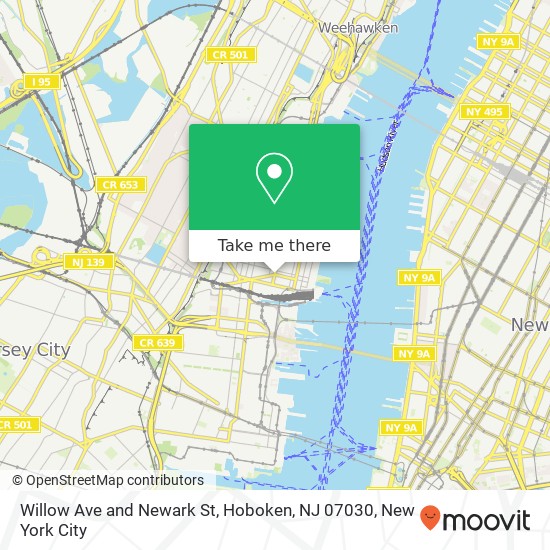 Willow Ave and Newark St, Hoboken, NJ 07030 map