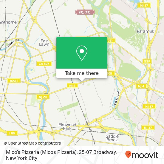 Mapa de Mico's Pizzeria (Micos Pizzeria), 25-07 Broadway