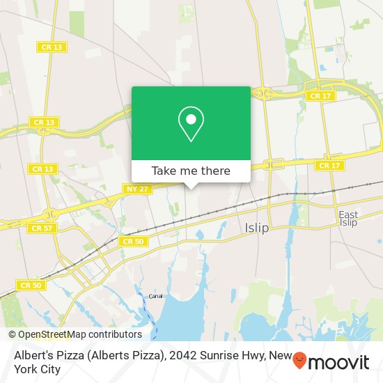 Mapa de Albert's Pizza (Alberts Pizza), 2042 Sunrise Hwy
