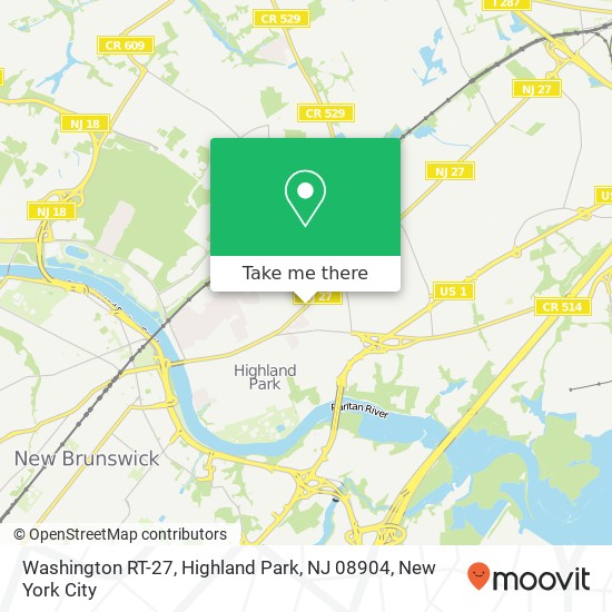 Mapa de Washington RT-27, Highland Park, NJ 08904