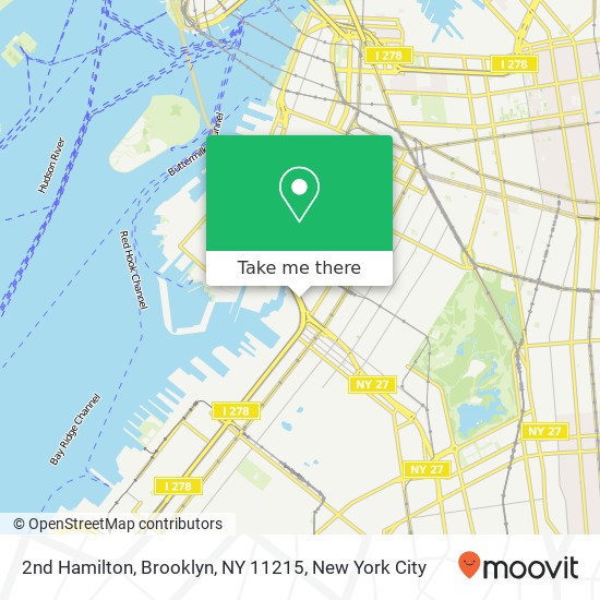 Mapa de 2nd Hamilton, Brooklyn, NY 11215