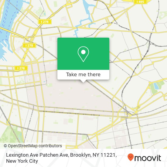 Mapa de Lexington Ave Patchen Ave, Brooklyn, NY 11221