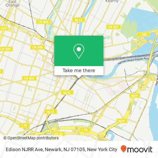 Mapa de Edison NJRR Ave, Newark, NJ 07105
