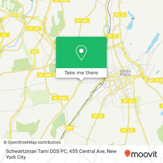 Mapa de Schwartzman Tami DDS PC, 455 Central Ave