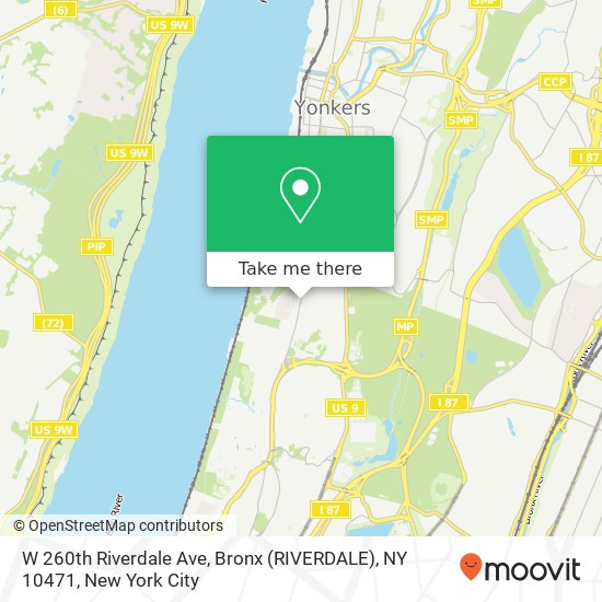 W 260th Riverdale Ave, Bronx (RIVERDALE), NY 10471 map