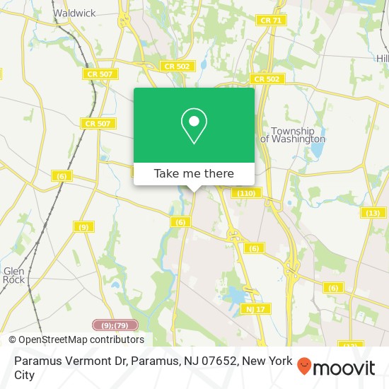 Mapa de Paramus Vermont Dr, Paramus, NJ 07652