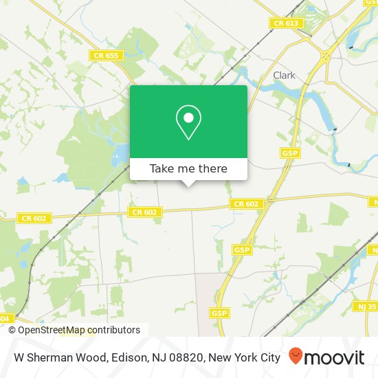 Mapa de W Sherman Wood, Edison, NJ 08820