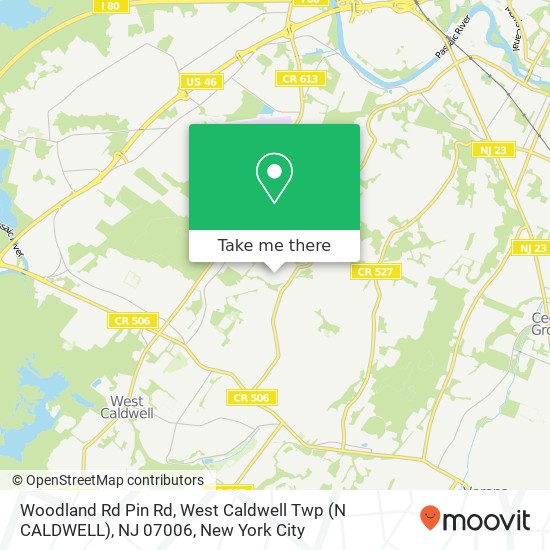 Woodland Rd Pin Rd, West Caldwell Twp (N CALDWELL), NJ 07006 map
