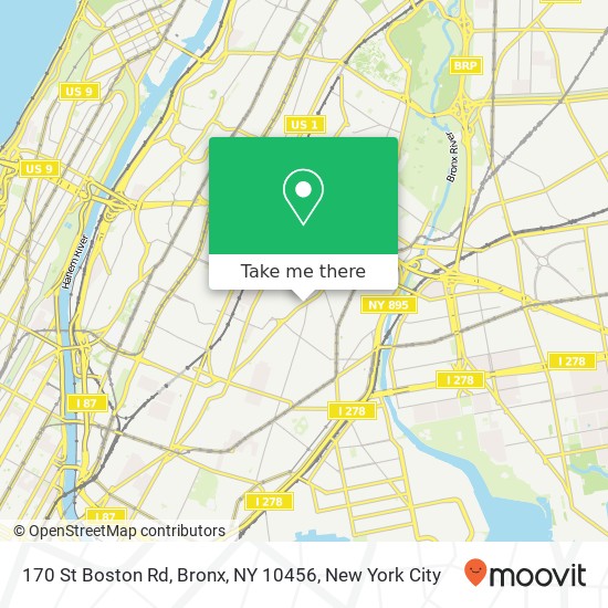 Mapa de 170 St Boston Rd, Bronx, NY 10456