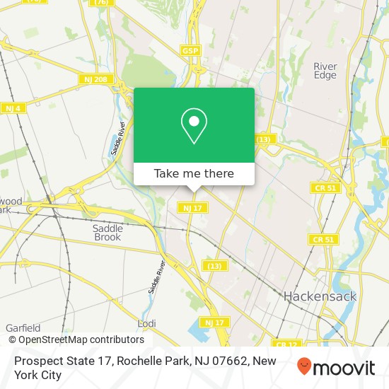 Mapa de Prospect State 17, Rochelle Park, NJ 07662