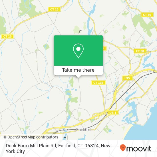 Mapa de Duck Farm Mill Plain Rd, Fairfield, CT 06824