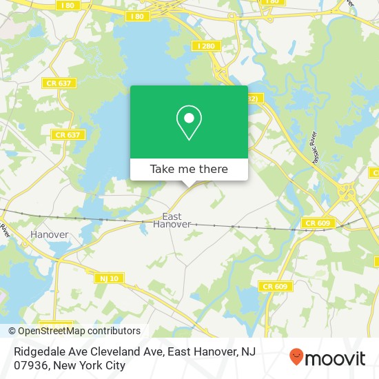 Ridgedale Ave Cleveland Ave, East Hanover, NJ 07936 map