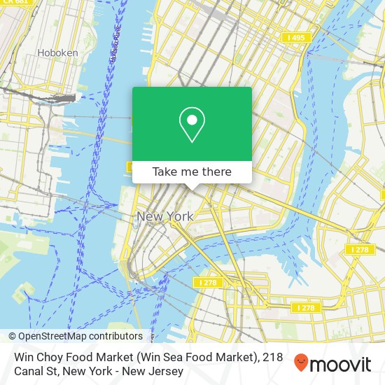 Mapa de Win Choy Food Market (Win Sea Food Market), 218 Canal St