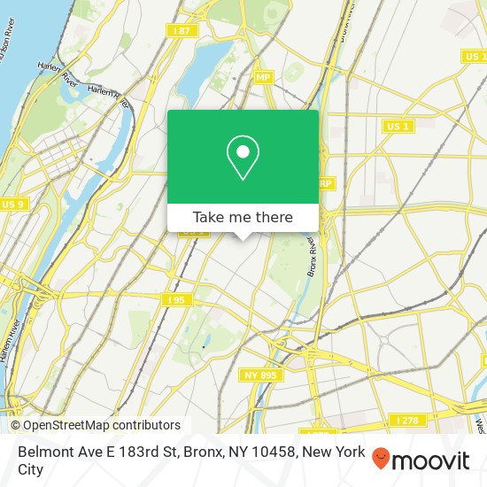 Belmont Ave E 183rd St, Bronx, NY 10458 map