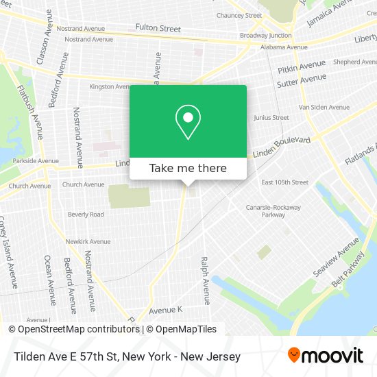 Tilden Ave E 57th St map