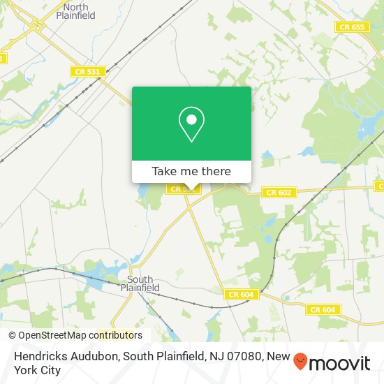 Mapa de Hendricks Audubon, South Plainfield, NJ 07080